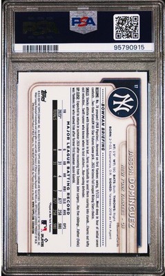 2024 BOWMAN CHROME MEGA BOX BLUE REFRACTOR /150 JASSON DOMINGUEZ PSA 10 RC
