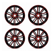 Set Of 4 17 Inch Black Machined Red Alloy Wheels For 2010-2019 Lincoln Qh81 Set Of 4 17 Inch Black Machined Red Alloy Wheels For 2010-2019 Lincoln Qh81