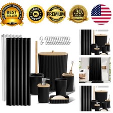 Black Bathroom Set Shower Curtain Set Bathroom Accessory Set