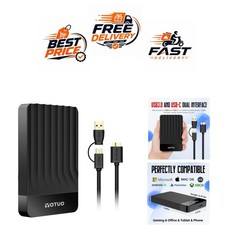 YOTUO 500GB Portable External Hard Drive USB 3.0 USB-C PC Mac PS4 Xbox