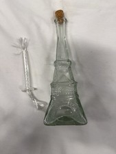 Vintage 70' Eiffel Tower Decanter/Candle Holder/Vase Glass Bottle Handmade