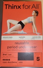Thinx for All Reusable Period Underwear Brief Panties Small Black Super NEW NIB