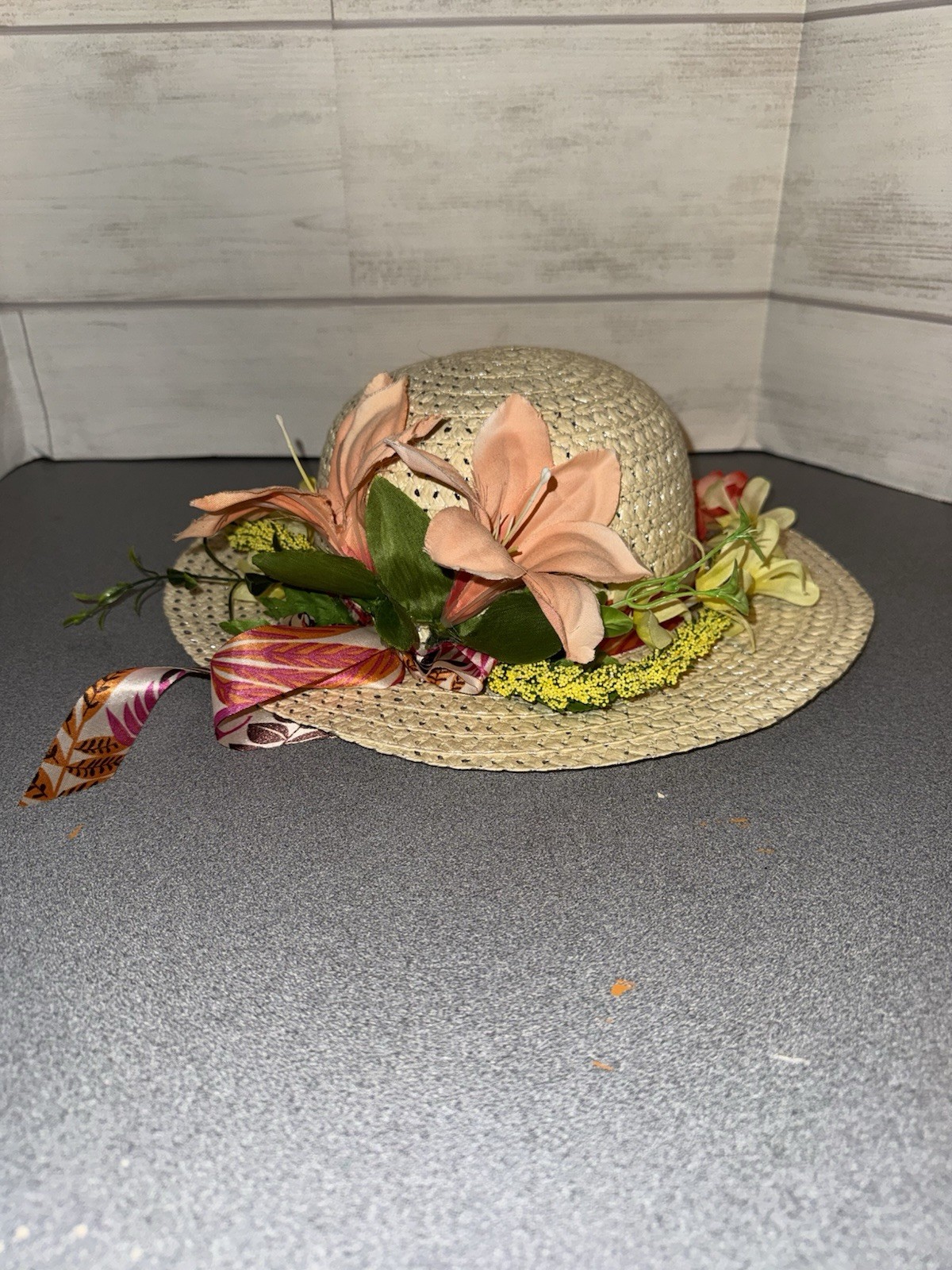 Decorative Straw Hat, Easter Bonnet , Spring Decor - image 1