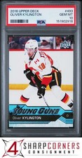 2016 UPPER DECK #493 OLIVER KYLINGTON RC YOUNG GUNS FLAMES PSA 10