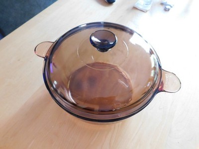 Pyrex Visions Amber Dutch Oven 4.5L Stock Pot Corning USA Brown 5Qt Vision Ware