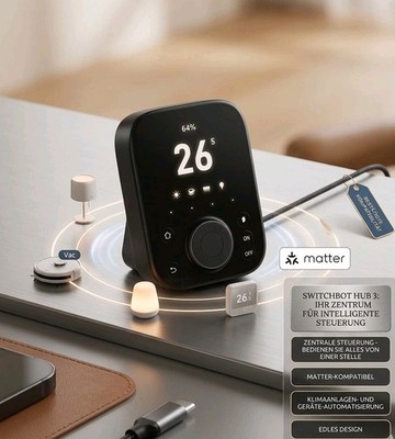 Switchbot Hub 3, Smart Home Hub Mit Matter Support, Smart IR Bluetooth-Fernsteue