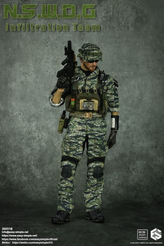Figurine de combat NSWDG Infiltration Team 1/6 Easy & Simple 26051B pour exposition