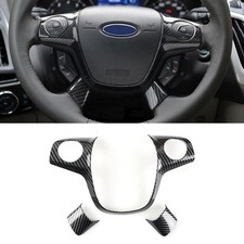 Carbon Fiber Steering Wheel Cover For 12-14 Ford Focus 3 Mk3 Sedan Hatchback Abs