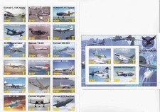 Stamp block complete Convair Aircraft Airplane company 2015 Transnistria issue