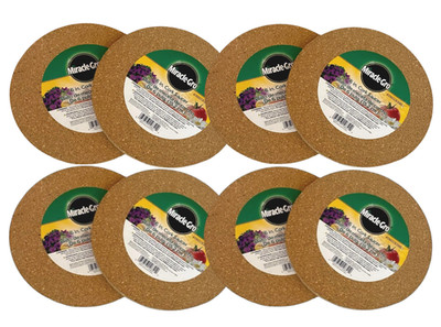 8x Miracle Gro Plant Grow Disks - Cork Saucers for Flowers - Eight x 6'' dia