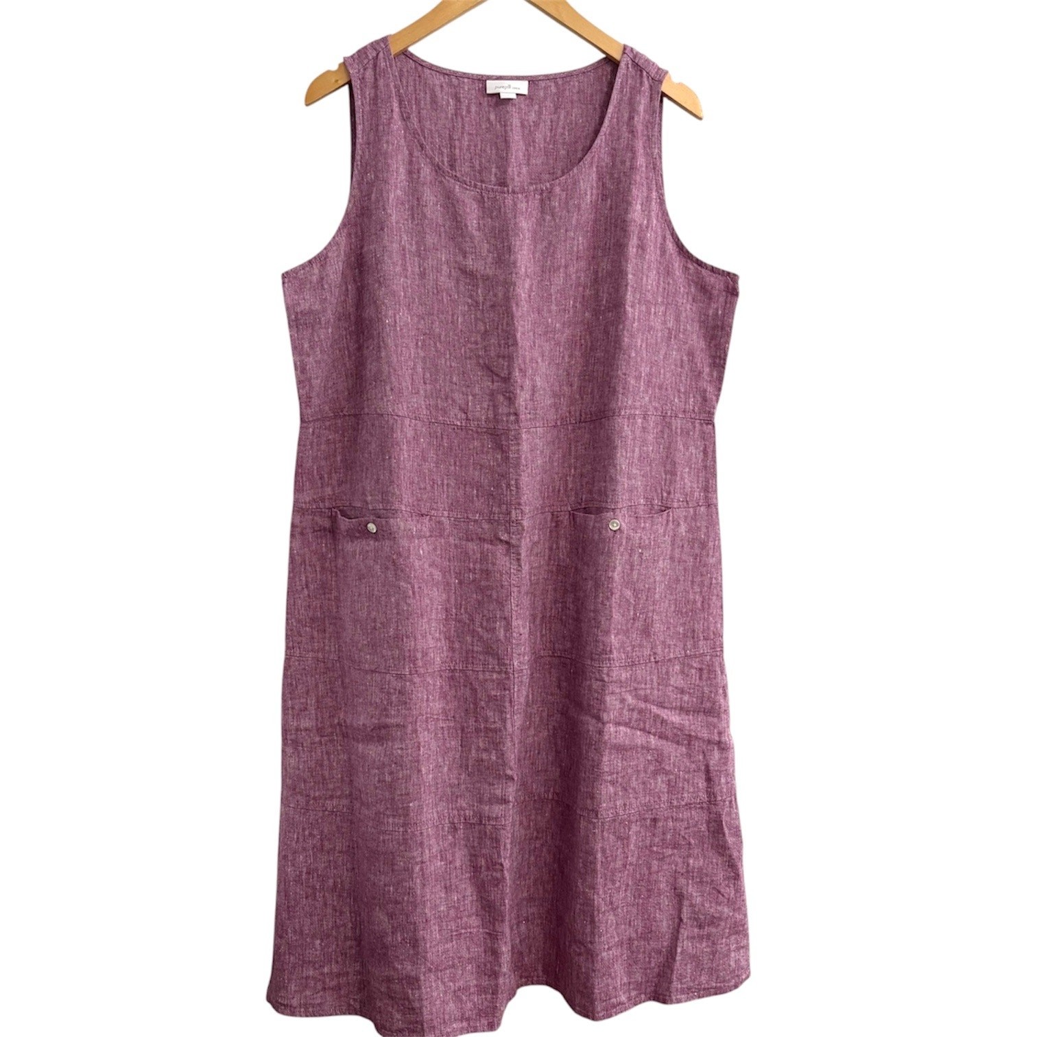J. Jill Pure Jill 100% Linen Pocket Dress Women’s Size Large Lagenlook Coastal