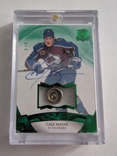 2020-21 Upper Deck The Cup Green Gear Button Auto Cale Makar  3/3