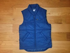 VTG 80s Lee Storm Rider Blue Full Zip Puffer Vest Coat Made In USA Mens SMALL