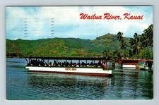 Kauai HI-Hawaii, Wailua River, Scenic Boat View, Vintage Postcard