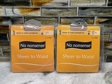 Two Packs Vintage No Nonsense Sheer to Waist Sheer Toe Pantyhose Nude Size B New