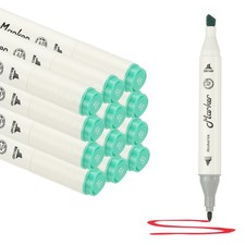 Dual Tip Alcohol Art Markers, 12 Pcs White Alcohol Markers Pen, Green