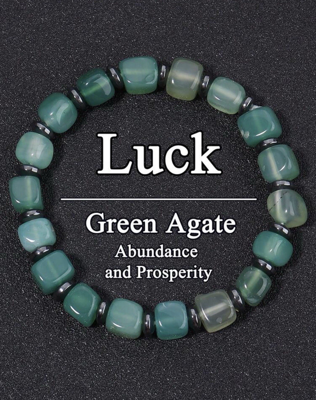 Bracelet agate verte carrée pour femme : des pierres naturelles hypoallergéniques pour peaux sensibles