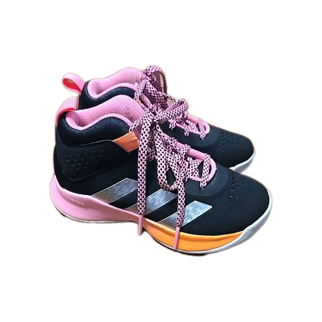 Scarpe da basket Adidas Cross Em Up 5 GX4793 nere rosa stringate ragazza taglia 11 5