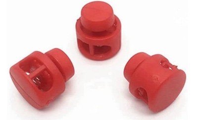 NIB 8 RED Cord Locks Durable for Shoes/Clothes/Bags/Camping Gear 