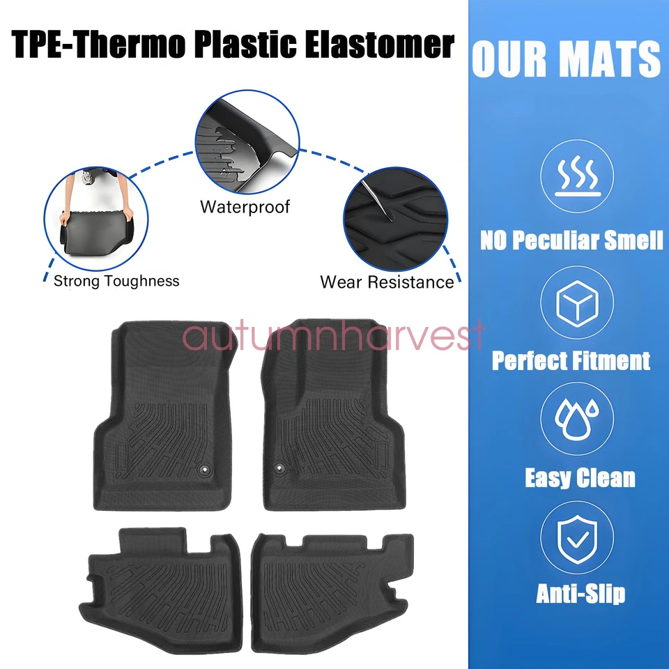 Juego de 4 alfombrillas delanteras y traseras de TPE para Jeep Wrangler 1997-2006 2 puertas Foto 3 de 4