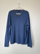 Jaeger Silk Cotton V Neck Lightweight Jumper Size Large