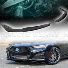 PAINTED BLACK FRONT BUMPER LIP BODY KIT SPOILER SPLITTER FOR 21-25 ACURA TLX