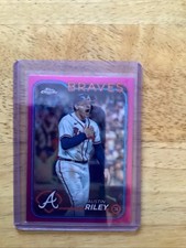 Austin Riley 2024 Topps Chrome #84 Pink Refractor Atlanta Braves