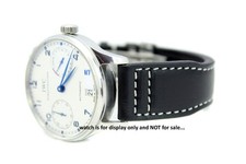 Cinturino orologio Aviator 22 mm pelle nera fatto a mano lusso IWC Portugieser