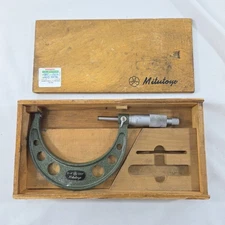 Mitutoyo 103-218 Outside Micrometer, 3-4" Range, .0001" Resolution - Vintage Box