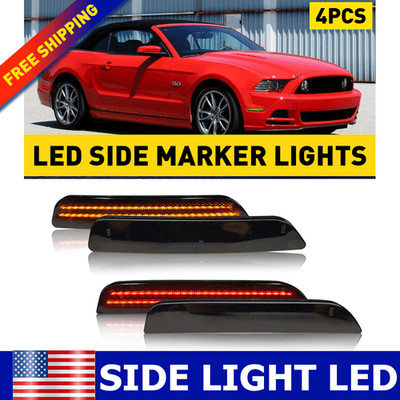 Smoked LED Side Marker Front & Rear Set for 2010 - 2014 Ford Mustang