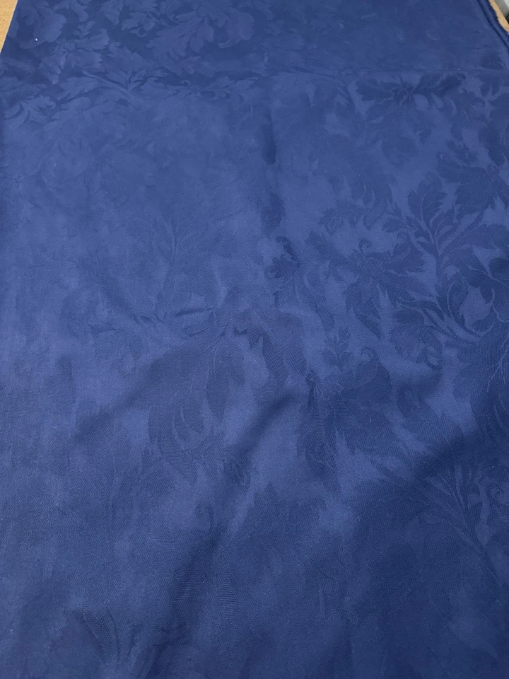 VTG Navy Jacquard Damask Acanthus Leaf Scroll, 4.25 Yd x 54″ Cotton Rayon Blend - Image 2 of 4