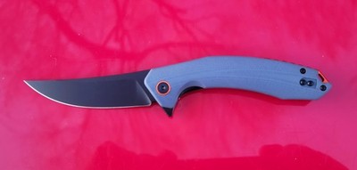 D2 Drop Point Folding Pocketknife Blue Black Plain Edge Manual Opening