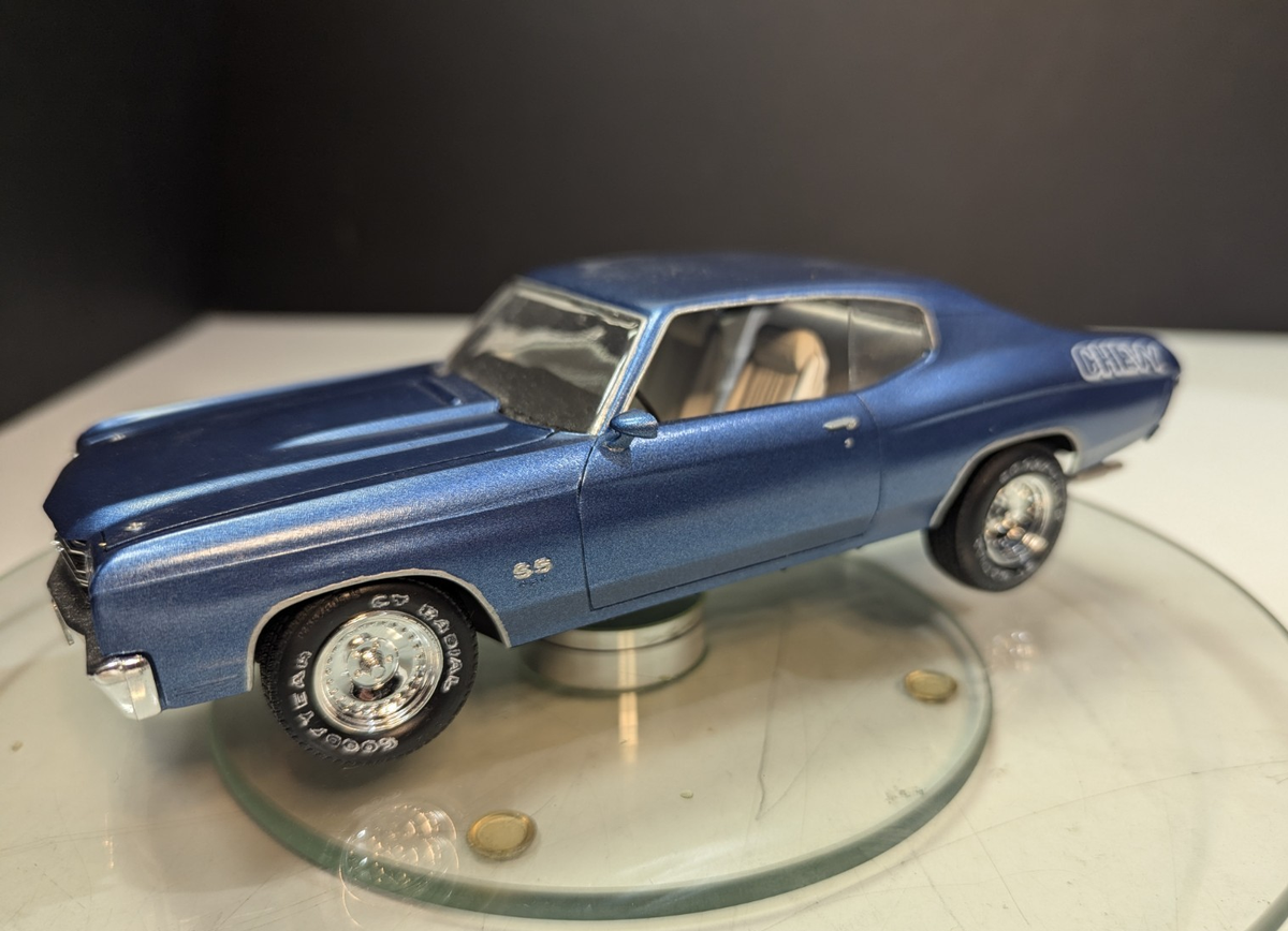 1/25 Model Kit Pro Built 1970 Chevelle SS 454 CHEVY Metallic Blue Lot of  details