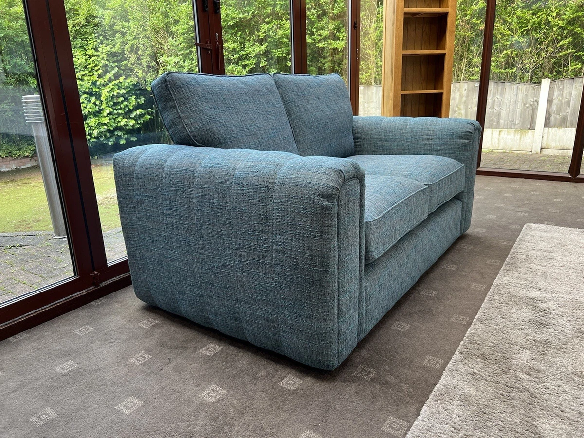 New Unused Next Hogan 2 Seater Sofa Dark Teal Boucle Weave RRP 1250