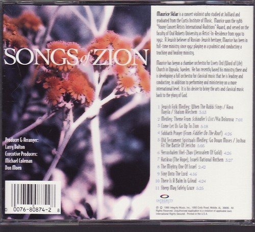 Songs of Zion by Maurice Sklar (CD, 1995) - Picture 2 of 2