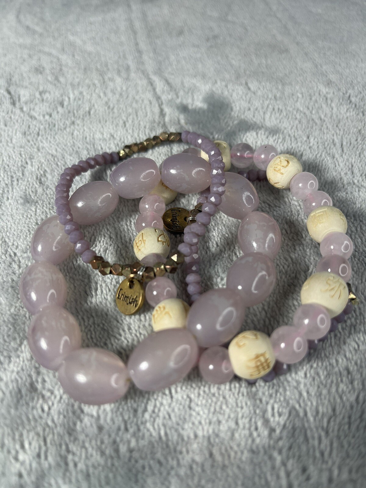 4 Rose Quartz & Mini Amethyst Stackable Stretch B… - image 5