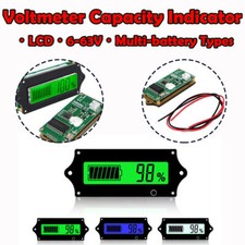 LCD Digital Battery Tester Capacity Indicator Monitor Voltmeter Multi-types new
