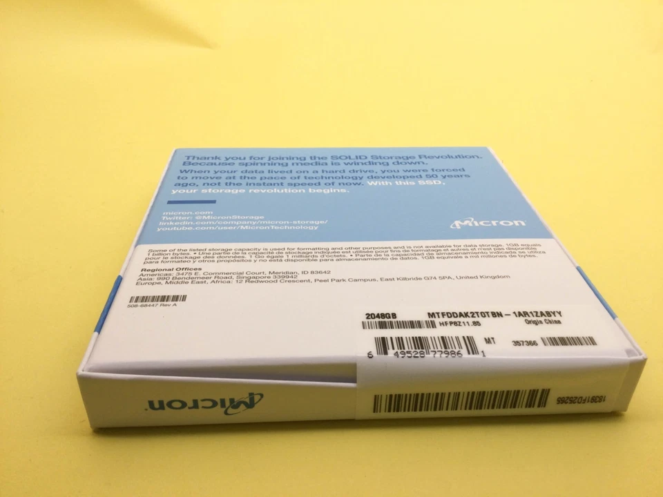 MICRON 1100 2 TB 2.5" SATA 6Gb/s 3D NAND SSD MTFDDAK2T0TBN New Sealed - Image 3 of 4