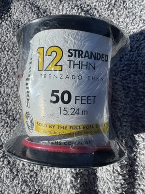 Southwire 12 Gauge Stranded Wire THHN 22966651 Red 50' Roll Copper Str Cu Rd New