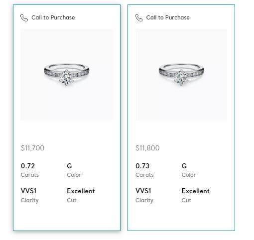 $11,900 Tiffany & Co Platinum G VVS1 0.74ct Diamond