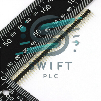 10PCS Single Row 40Pin 2.54mm Round Male Pin Header gold plated machined
