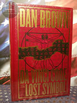 NEW SEALED The Da Vinci Code & Lost Symbol Dan Brown Bonded Leather Hardcover