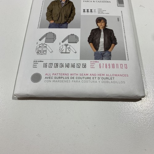 Burda Kids 9486 Sewing Pattern Parka & Blouson Jacket Sizes US 6-13 Uncut - Picture 5 of 8