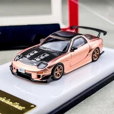 MC 1:64 Rose Gold JDM RX-7 FD3S Carbon Racing Sport Model Diecast Metal Car