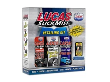 LUCAS SLICK MIST DETAILING KIT - BOX OF 3 BOTTLES, TOWEL & TIRE SPONGE - 10558