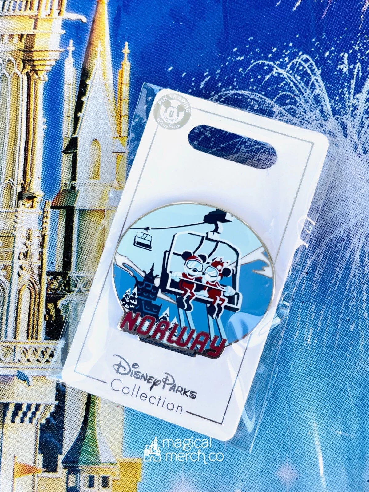 2021 Disney Parks Epcot World Showcase Pin Norway Mickey Minnie Ski Lift