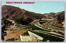 Ventura Freeway Hollywood California Vintage Postcard 1962 Posted Classic Cars