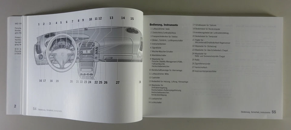 Bordmappe + Betriebsanleitung Porsche 911 Carrera Typ 996 Mdj. 2003 von 04/2002 - Bild 3 von 3