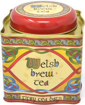 Royal Tara Welsh Brew Tea, 50 Teabags, Reusable Tin, Welsh Weave Design