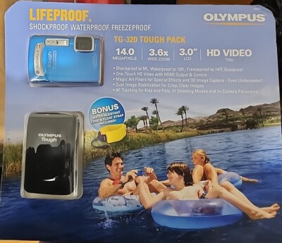 Olympus Tough TG-320 14.0MP Digital Camera - Blue, Original Box +